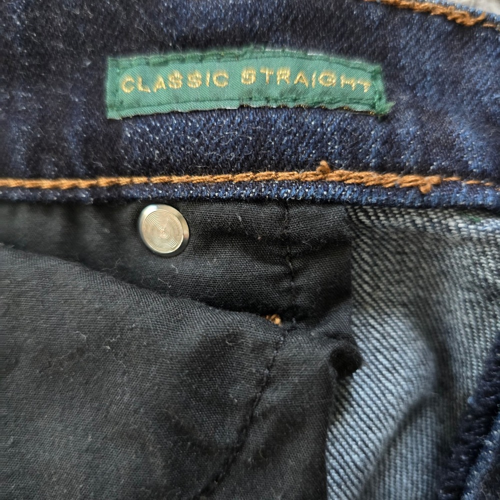 Lauren Ralph Lauren Jeans Co Womens 12 Dark Indigo Straight Leg Denim Blue Pants - Picture 7 of 9